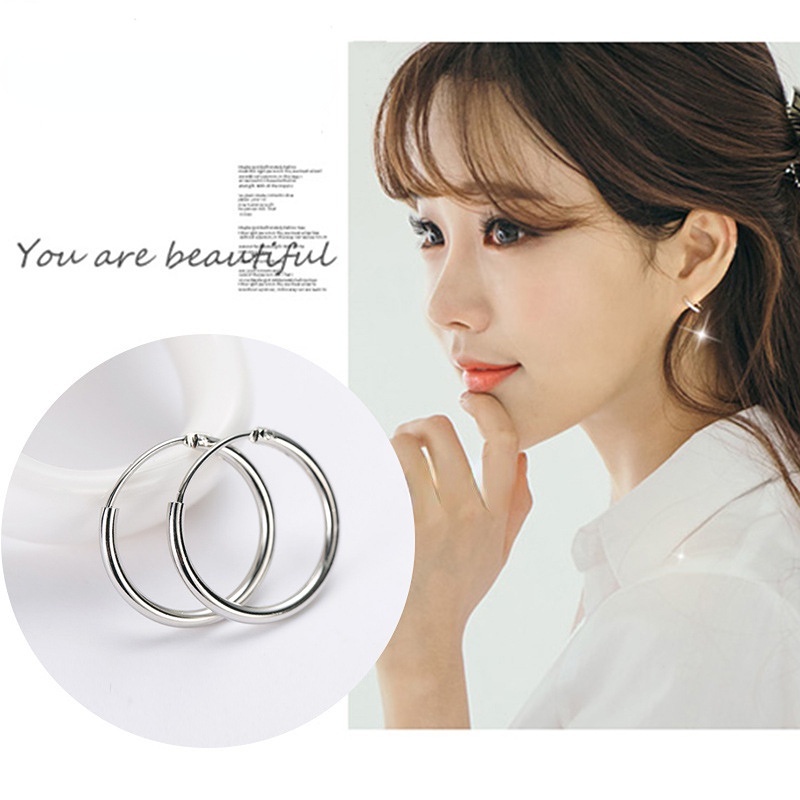 Goldkingdom Aksesoris Perhiasan Fashion Ready Stock Anti-Alergi Perak Anting Cincin Gesper Single Perhiasan Kepribadian Fashion Korea