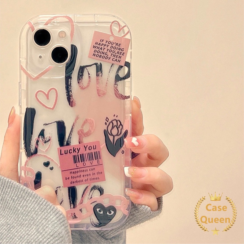 Comme des Garcons Flower Label Case Redmi Note11 11s 10s 10 9 Redmi 9C Nfc10 9T 9A A1 10A Note11 Note10 Note10 Note10s Note9 Kartun Graffiti Love Hati Lembut TPU Airbag Shockproof Cover