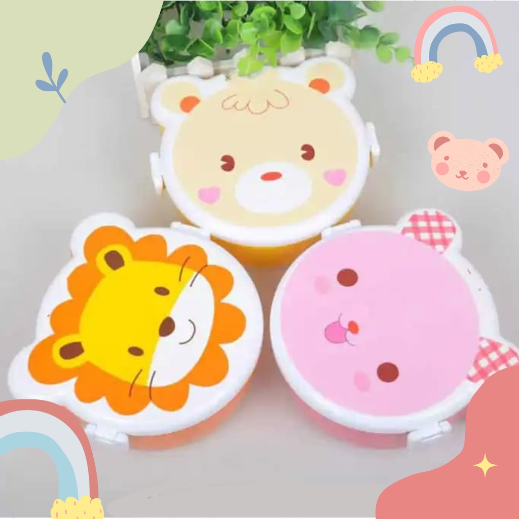 Kotak Bekal Tempat Makan Bento Anak Motif Kepala Hewan Lucu Suvenir Ultah