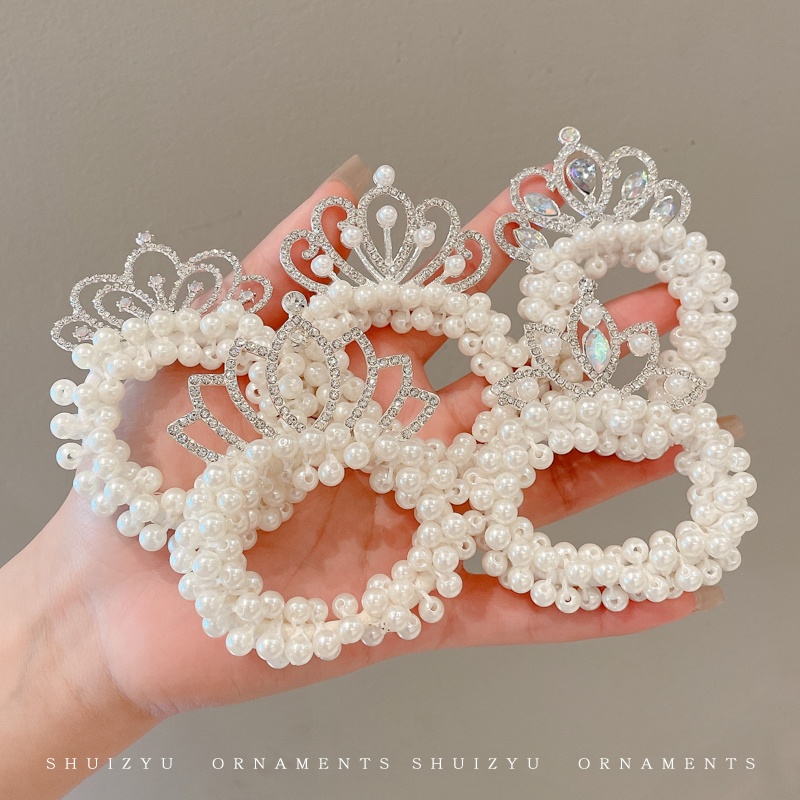 Mahkota Mutiara Rambut Bunga Tali Rambut Dengan Karet Rambut Gelang Aksesoris Rambut