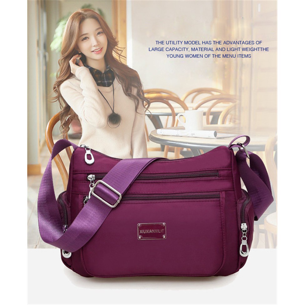 Popular Fashion Women Nylon Shoulder Bag / Tas Selempang waterproof J2 XIUXIANXILIE
