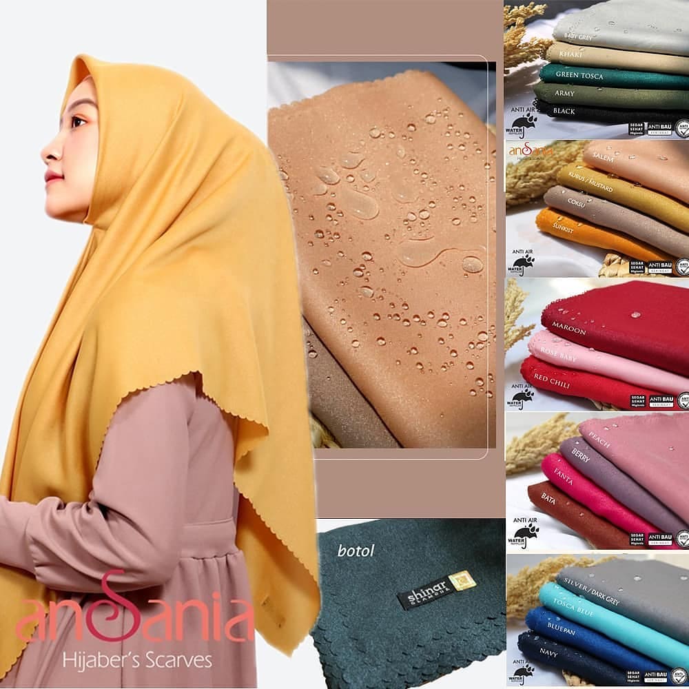 kerudung hijab / jilbab segi empat SHINAR GLAMOUR glitter glowing lasser cut ansania dan azara origi