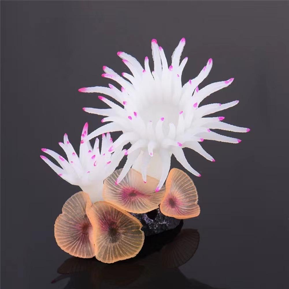 [Elegan] Artificial Coral Cantik2023 Resin Silikon Lembut Aksesoris Aquarium Batu Karang Terumbu