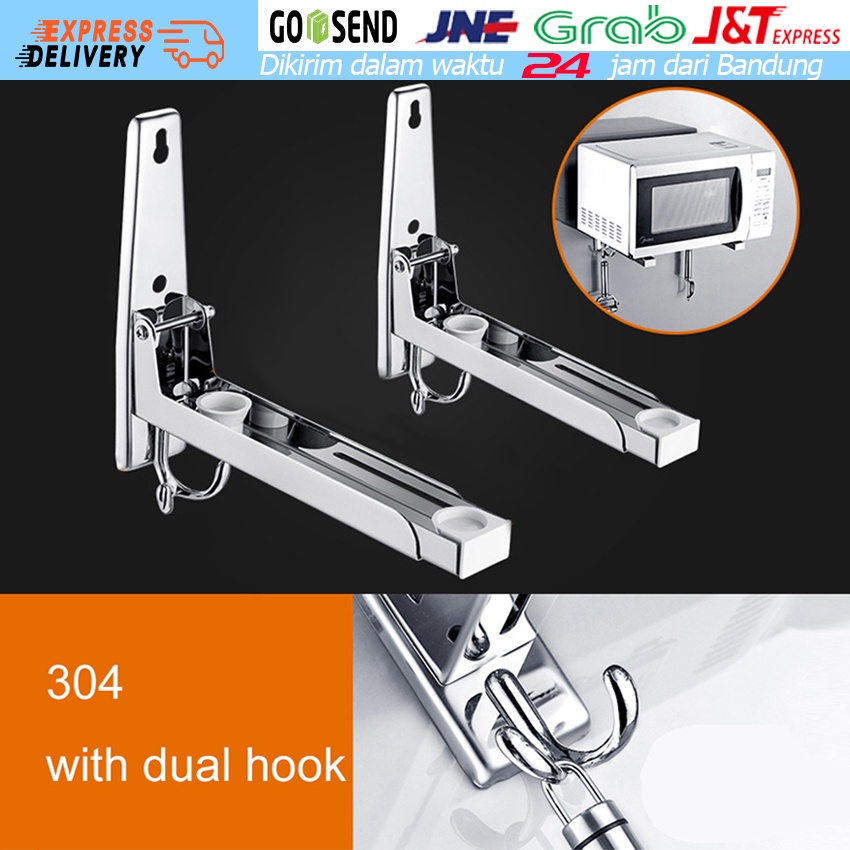 Microwave Bracket Penyangga Oven Dinding Support Rak Dapur Teleskopik