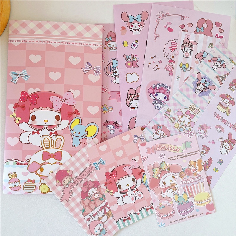 1tas Stiker Bahan Hias Diy Ledger Stiker Sanrio Kartun Stiker Lucu Cangkir Air Pensil Case Stiker Alat Tulis Siswa Perlengkapan Kantor Sekolah