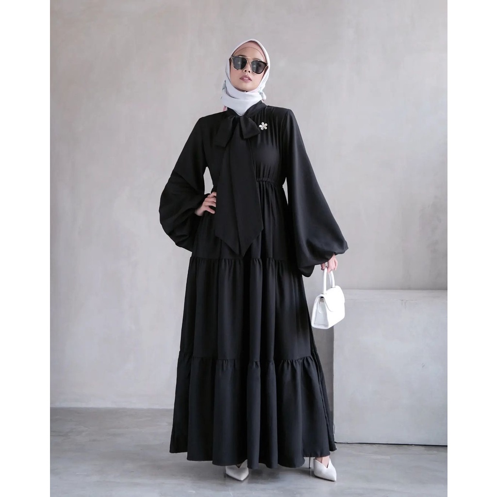 Arabelle Dress Wanita Syakila Premium Long Dress Gamis Muslim Perempuan