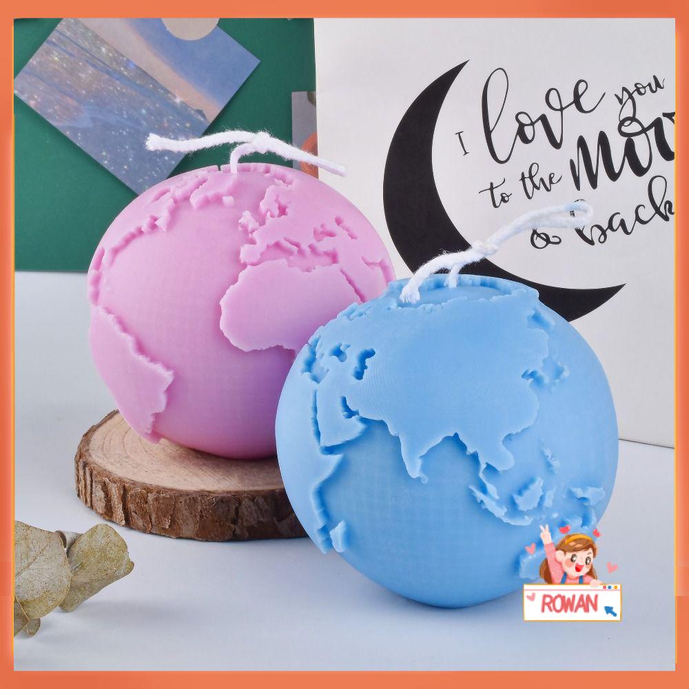 R-flower Earth Moon Candle Mold Perlengkapan Pernikahan Clay Tools Handmade Cetakan Silikon