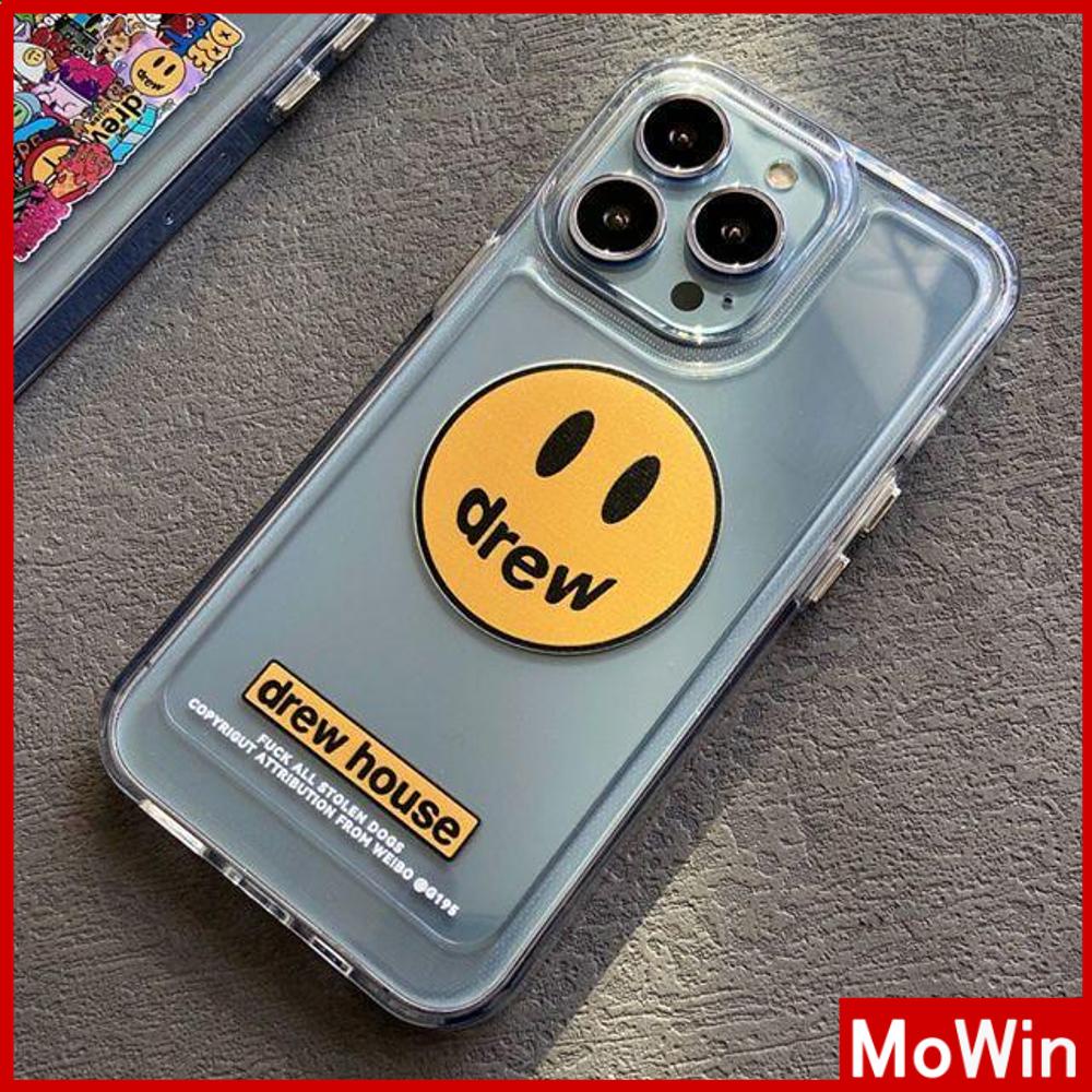 For iPhone 14 Pro Max iPhone Case Acrylic Hard Case HD Clear Case Plating Button Shockproof Smiley Graffiti Cartoon Compatible For iPhone 13 Pro max 12 Pro Max 11 xr 7plus 6splus