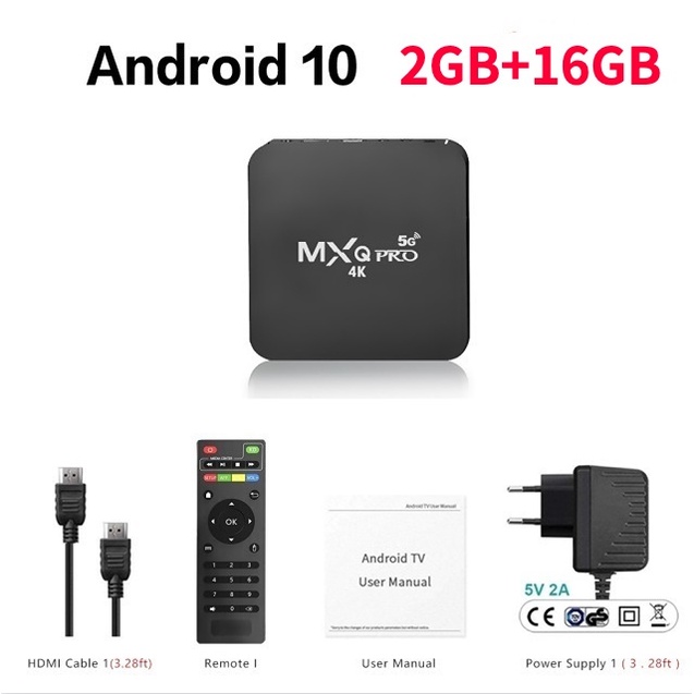 【COD】MXQ Pro 4K TV Box Android 10 Smart TV Box Media Player 2.4G Wifi Android TV Box MXQ PRO 4K Bluetooth Smart Tv Box Android10 2+16GB