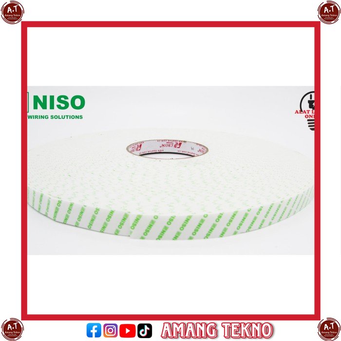 

DOUBLE TAPE PE FOAM SOLASI BB BUSA 14 MM X 30 M PUTIH LEM ISOLASI NISO TERMURAH