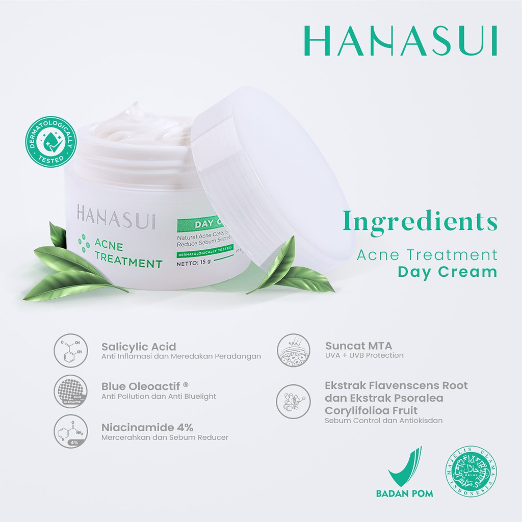 Hanasui Acne Treatment Day Cream Krim Pagi Wajah