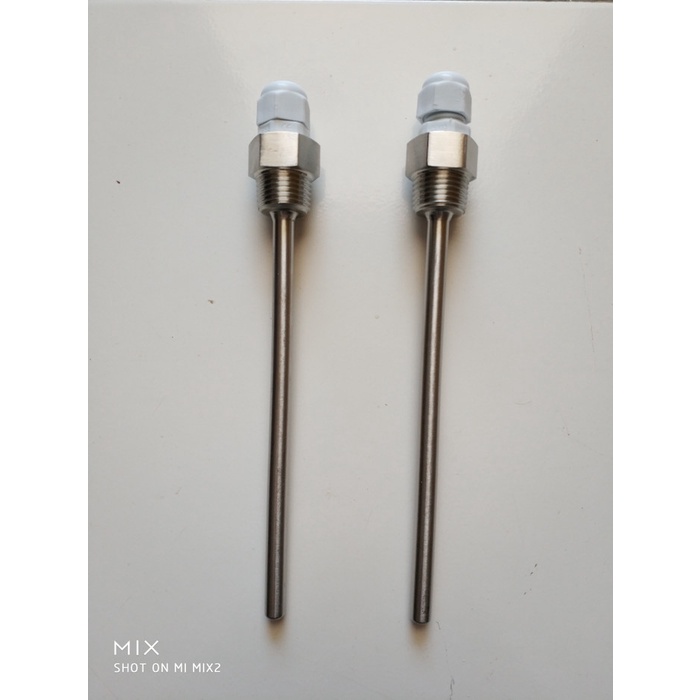 1/2" NPT Panjang 100mm Thermowell Stainless Steel Temperature Sensor