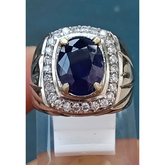 CINCIN PERMATA BLUE SAFIR ORIGINAL AFRIKA • SUPER HQ (NO MEMO)