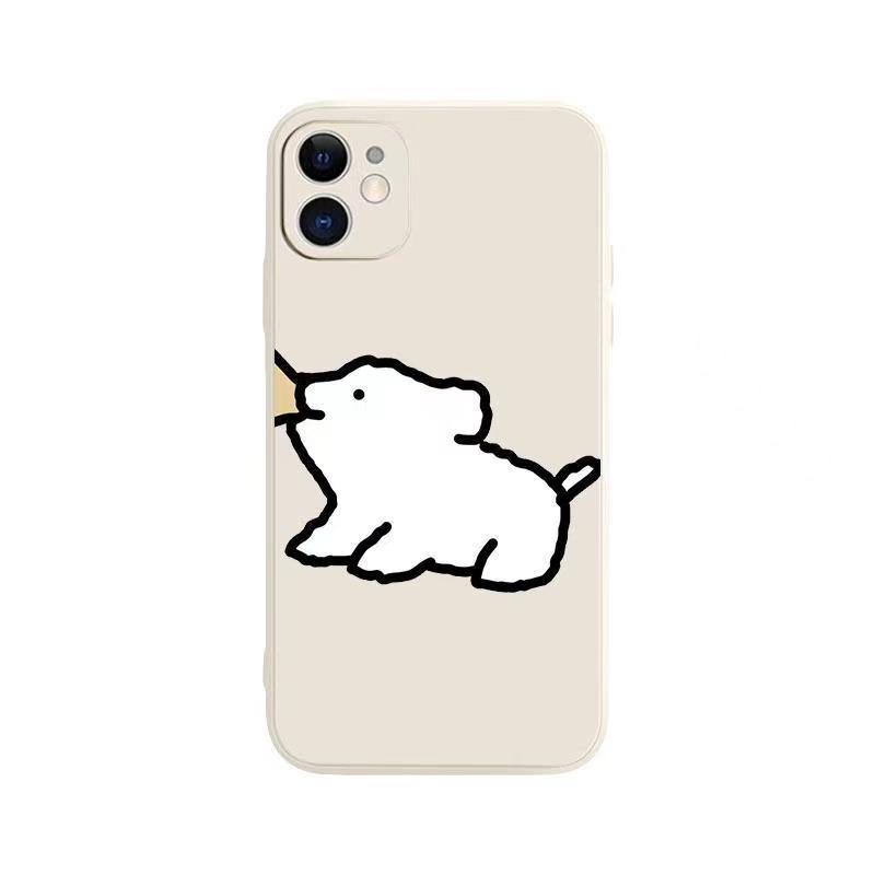 IPHONE Ins Pola Pasangan Anjing Cocok Untuk Iphone14 14pro 14plus 13 13pro 13prm iPhone12 7Plus 8Plus Xr XS 13 Pro Max Empat Sudut Casing Ponsel Tahan Guncangan