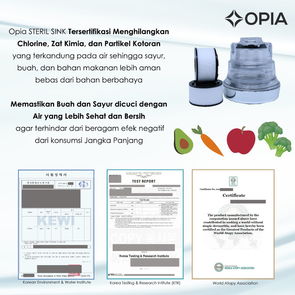 Opia Steril Shower Body Filter Refill Pack (3ea/Pack) – Filter Air untuk Shower Kamar Mandi
