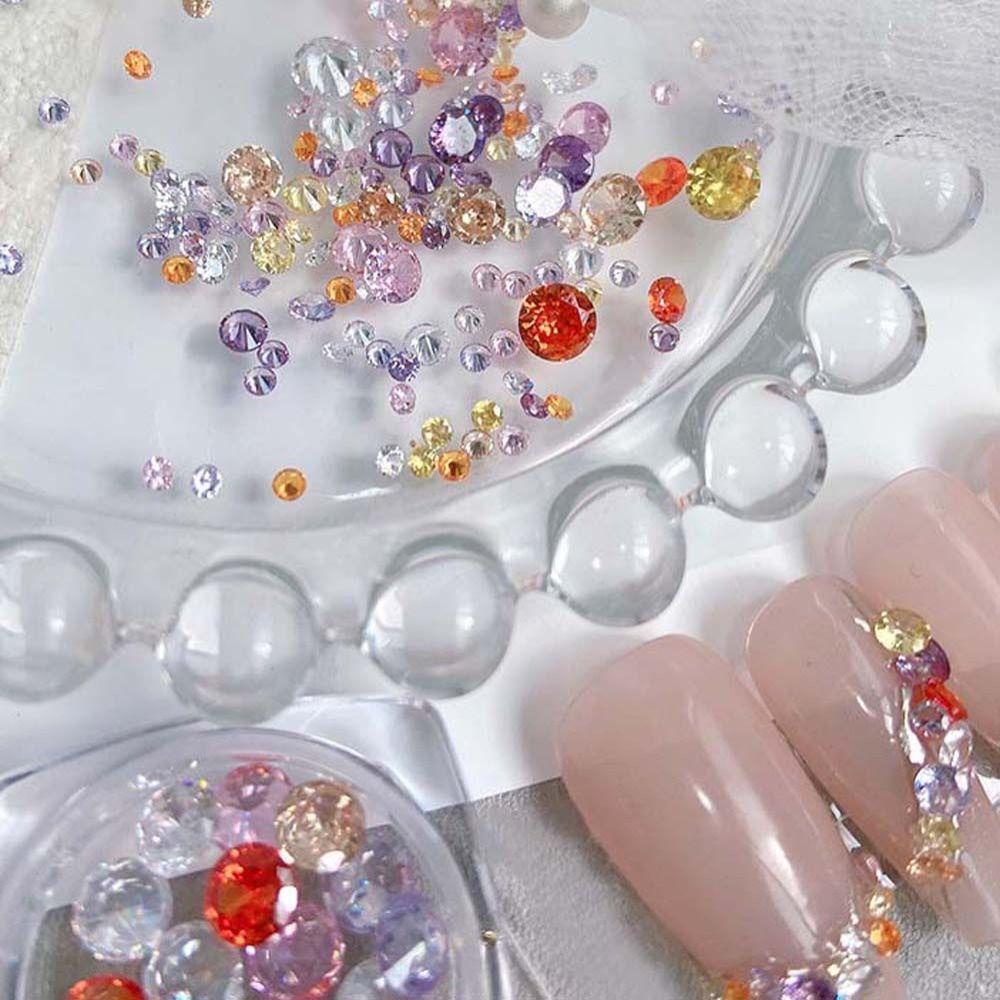 AUGUSTINA Agustina Kuku Berlian Imitasi Fashion Mewah Pesona Kuku Menunjuk Bawah Bor Manicure Aksesoris Jepang Nail Art 3D Nail Art Drills