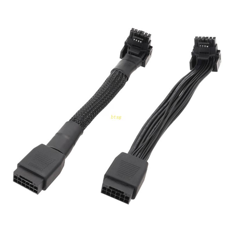 Btsg 16Pin Video Card Elbow Line Baru 2VHPWR Straight Head Turning Head Line PCIE5.0 90derajat Siku12+Kabel Adaptor 4P