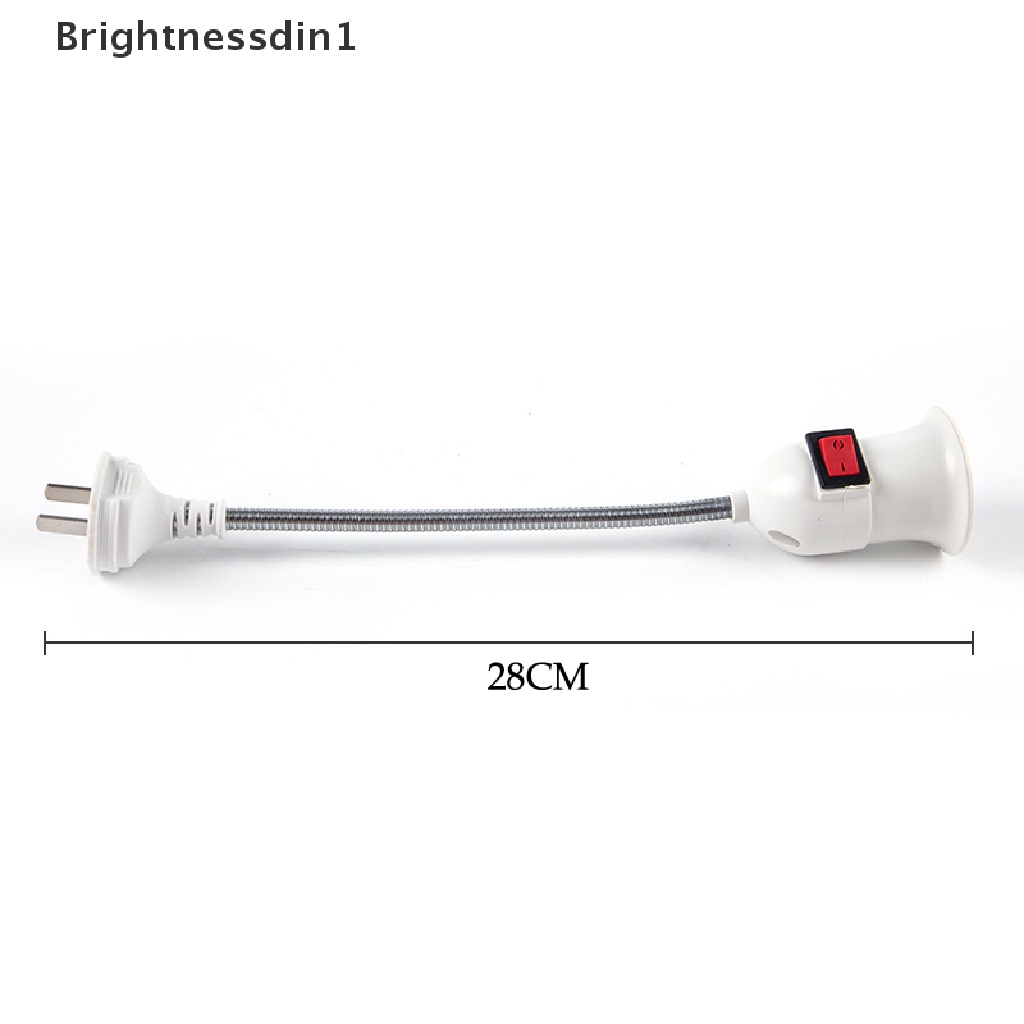 [Brightnessdin1] E27 Socket Lamp Bulb Holder Light Socket With Switch EU US Plug Lamp Holder Lampu Meja Led Base Butik