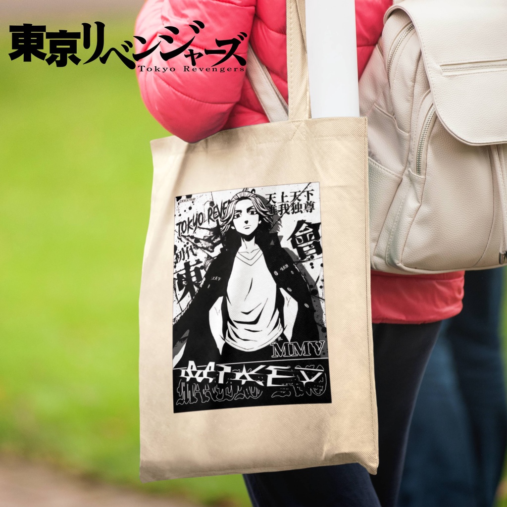 Totebag Anime Tokyo Revengers Manjiro Sano Tote bag premium Totebag zipper totebag velcro Termurah tote bag resleting
