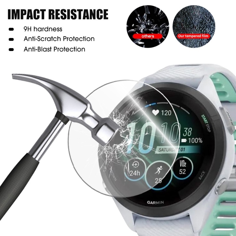 Kualitas Tinggi HD Pelindung Layar Anti Gores Tahan Minyak Mudah Membersihkan Tempered Glass Film Untuk Garmin Forerunner 265/265s /965