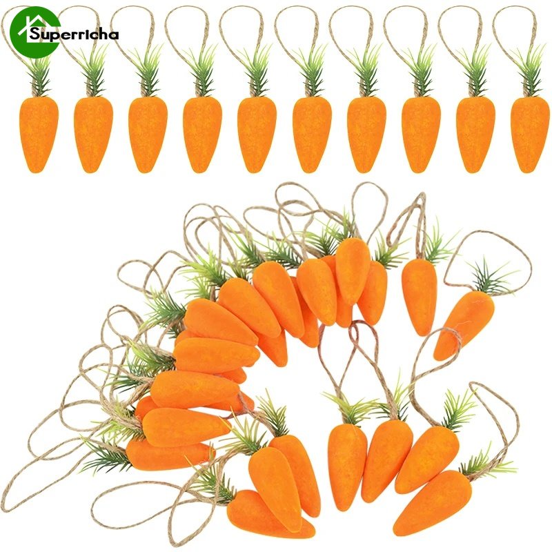 Hot Sale/1PC 7CM Paskah Mini Busa Wortel Hiasan Gantung Buatan Lobak Kecil Liontin Mainan Anak Lucu Dekorasi Rumah Perlengkapan Pesta