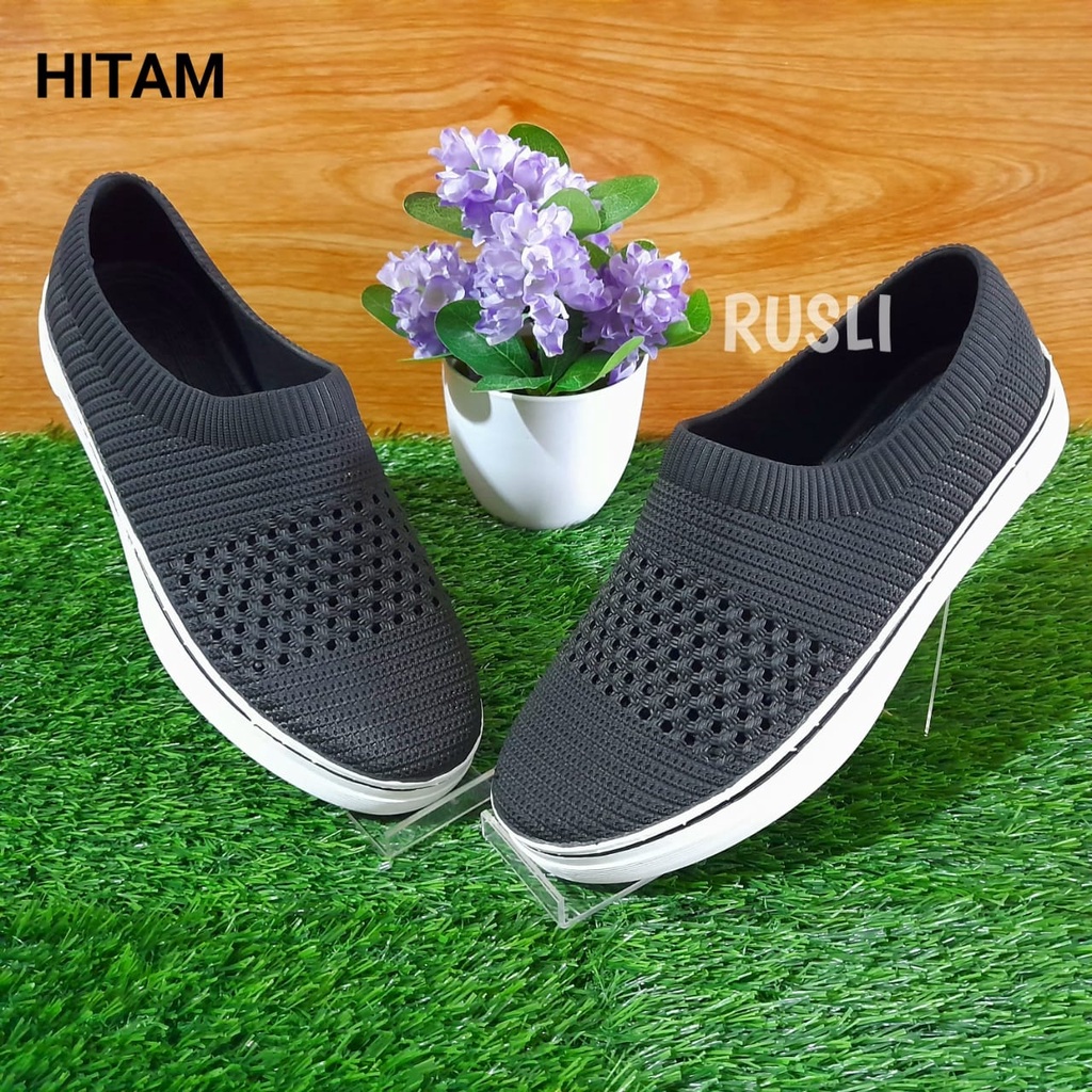 (COD) Sepatu Karet Jaring Wanita Slip On ATT RLS 504