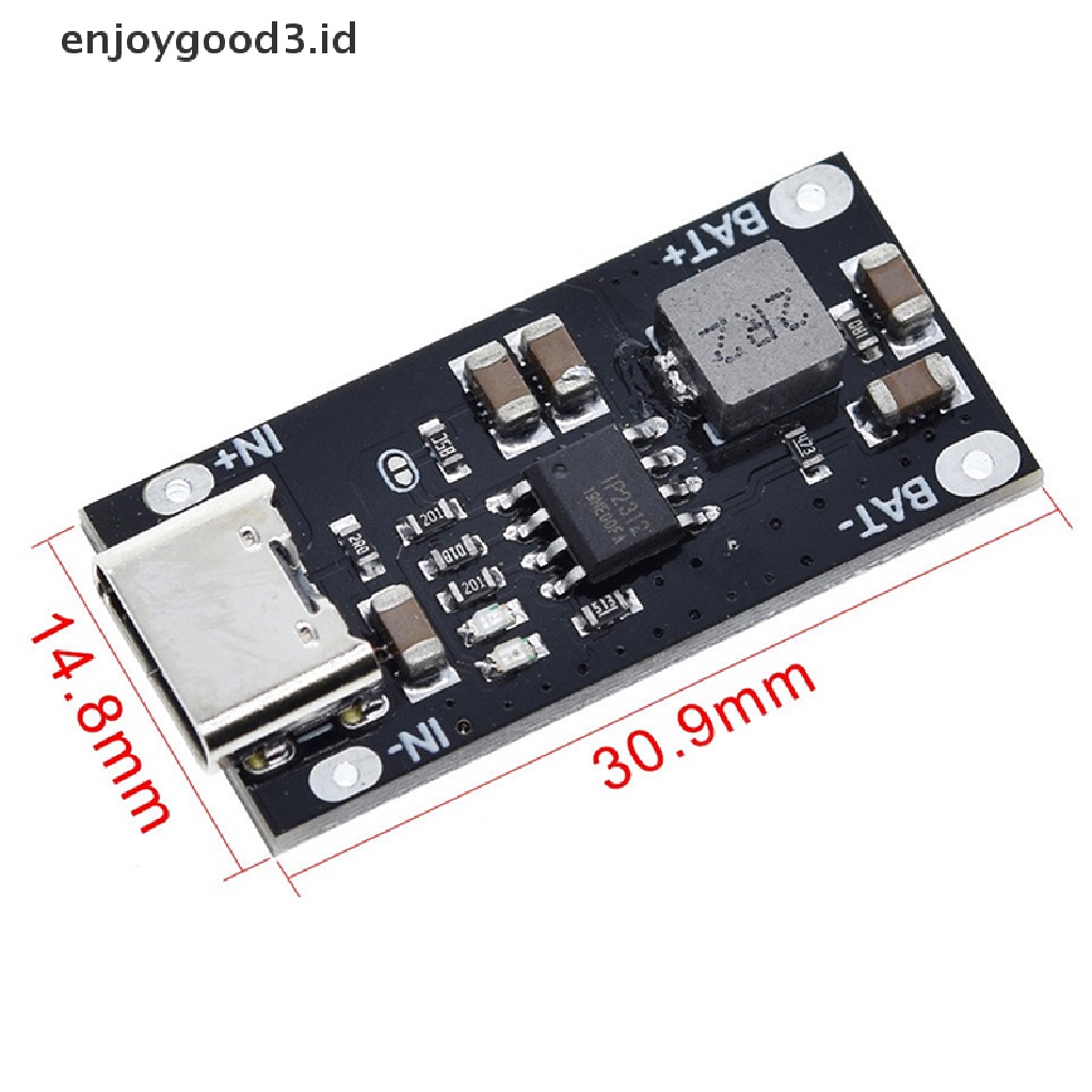 [Rready Stock] Tipe-C Input USB Arus Tinggi 5V Polymer Ternary Lithium Papan Pengisian Cepat Cepat Modul (ID)