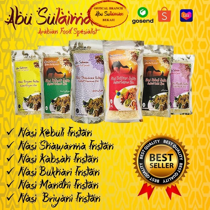 

Beras Basmati 200 gr Plus Bumbu Nasi Kebuli Mandhi Bukhari Shawarma Kabsah Briyani Instan Abu Sulaiman