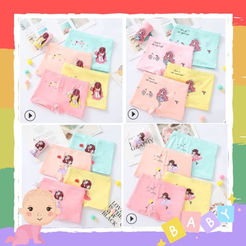 UNDR214 CELANA DALAM ANAK IMUT BOXER BOXER ANAK CEWEK MOTIF KATUN BOXER