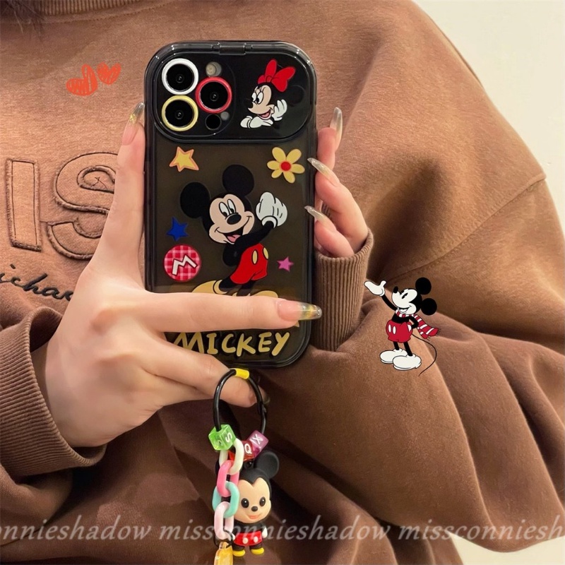 IPHONE Casing Cermin Make Up Flip Kreatif Kompatibel Untuk Iphone11Xr 7 8 Plus 14 13 12 11 Pro MAX X XS MAX SE 2020 Kartun Mickey Minnie Mouse Cute Kuromi Shockproof Soft TPU Case