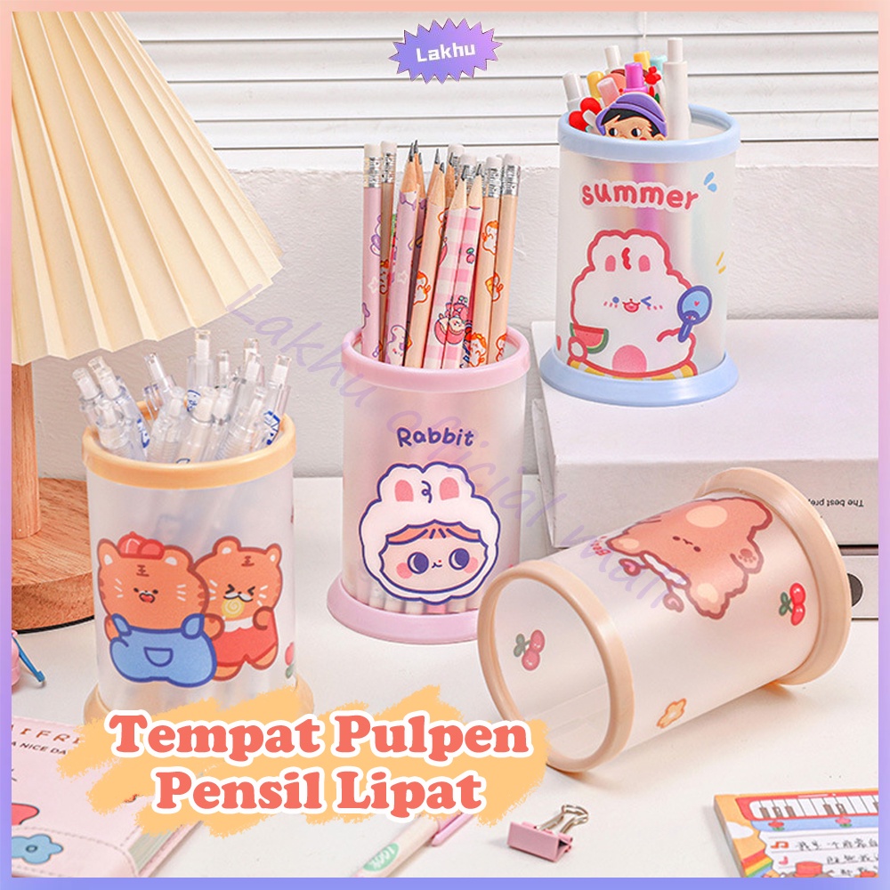 Lakhu Tempat Alat Tulis Tabung/Pen Holder Organizer Kotak Pensil Tabung