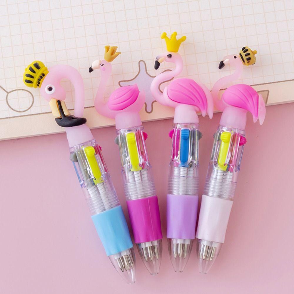 [Elegan] 4warna-warni Pulpen Mini Kartun 0.7mm Tahan Lama Cepat Kering Multifungsi Menulis Pena Gambar