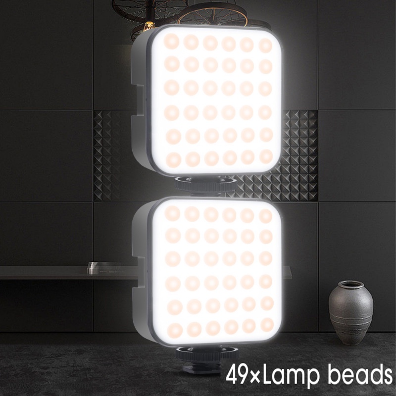 Lampu Video 49leds Portabel Untuk Kamera/3W 800LM 6500K Untuk Malam Hari Pencahayaan Isi Fotografi Untuk Kamera Ponsel