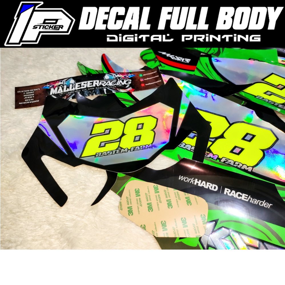 DECAL ATAU STICKER MOTOR KAWASAKI KLX BF/DTRACKER/KLX150 L/CRF 150/WR 155/PREMIUM SUPER GLOSY 3M