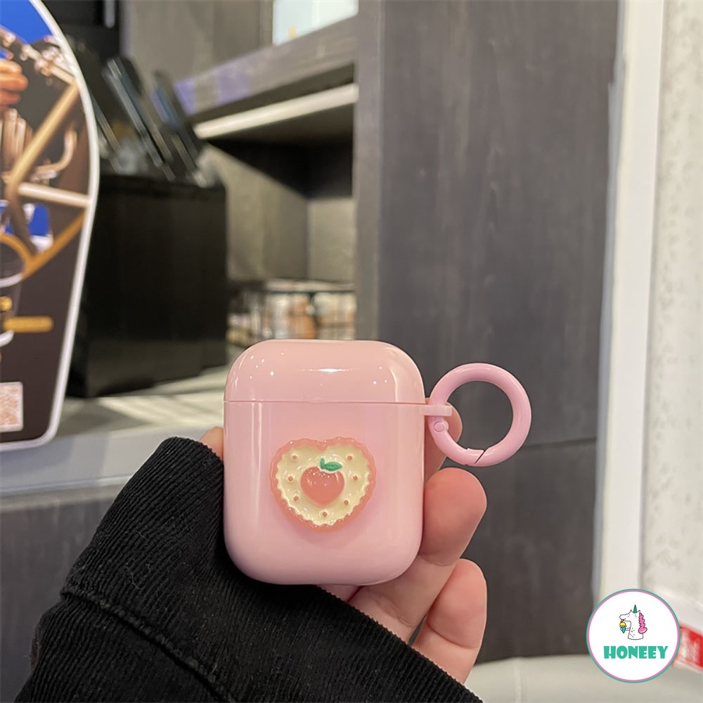 Pink Peach Cover Untuk Apple AirPods 1 2 3 Pro Case Untuk AirPods Pro 3 Case Ceri Lucu Case Earphone Transparan Headphone Case