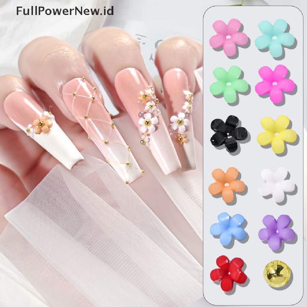 Power 11warna Dekorasi Nail Art Bunga PVC 3D Lucu Ukuran Campur Manicure ID