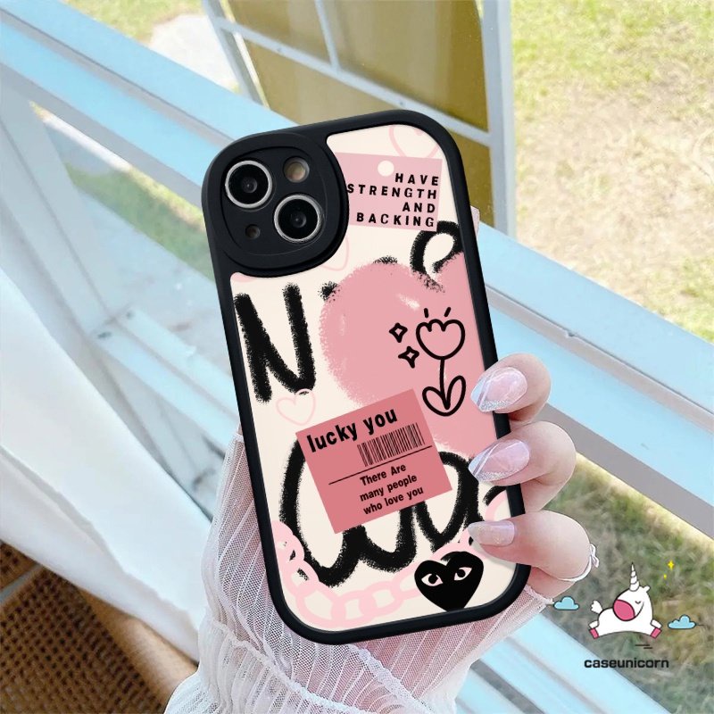 Csing Lembut TPU Cover Infinix Hot 9 11 10 Play 10s 10T 11s Hot 10 Lite Note 8 Smart 5 6 Comme des Garcons Ins Graffiti Cinta Hati Trendi Merek Label Shockproof Ponsel Pasangan Case