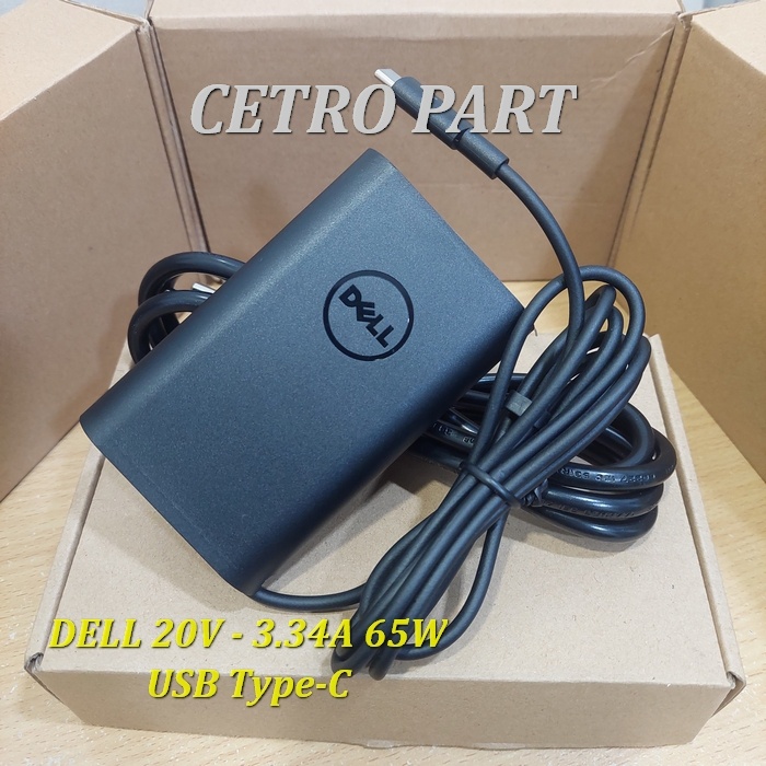 Charger Adaptor Laptop Dell 20V - 3.25A Colokan USB Type C 65W Model OVAL