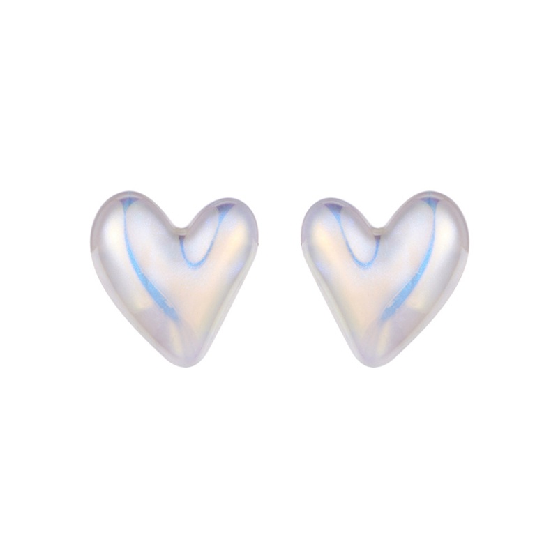 Fashion Anting Perhiasan Korea Alloy Warna Akrilik Love Heart Drop Earrings Untuk Wanita