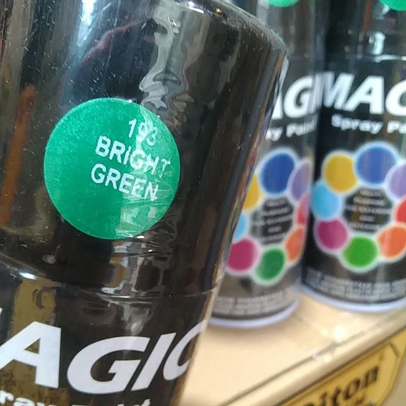 cat semprot pilok pilox magic spray paint magic bright green 193 300cc hijau mettallic tua