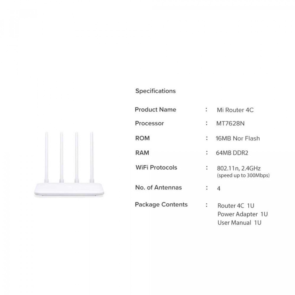 Router WiFi 4C 300 Mbps 4 Antena Eksternal Jangkauan Sinyal Luas