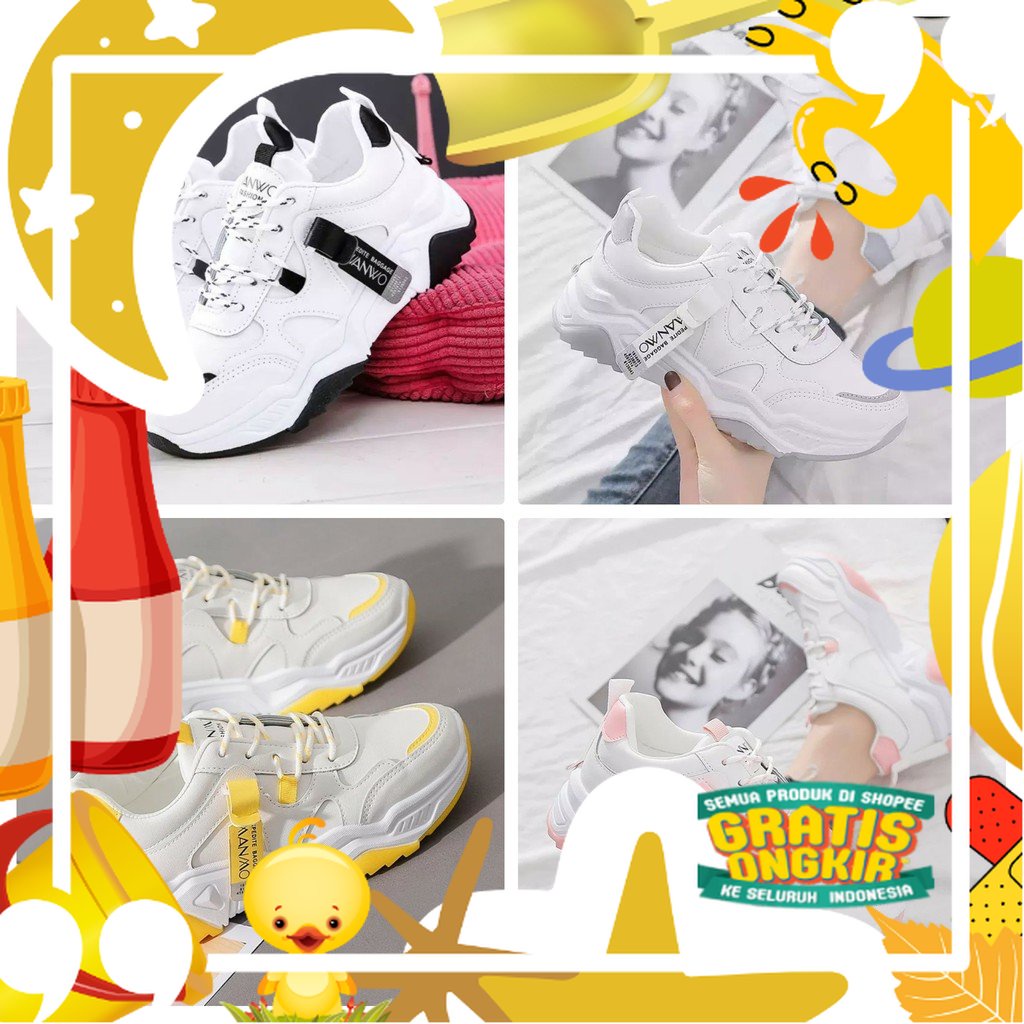 Sepatu Kets Sneakers Polos Wanwo/ Sepatu Kets Sport Wanwoo Polos/ Sepatu Putih Kasual Wanita Pria Wa