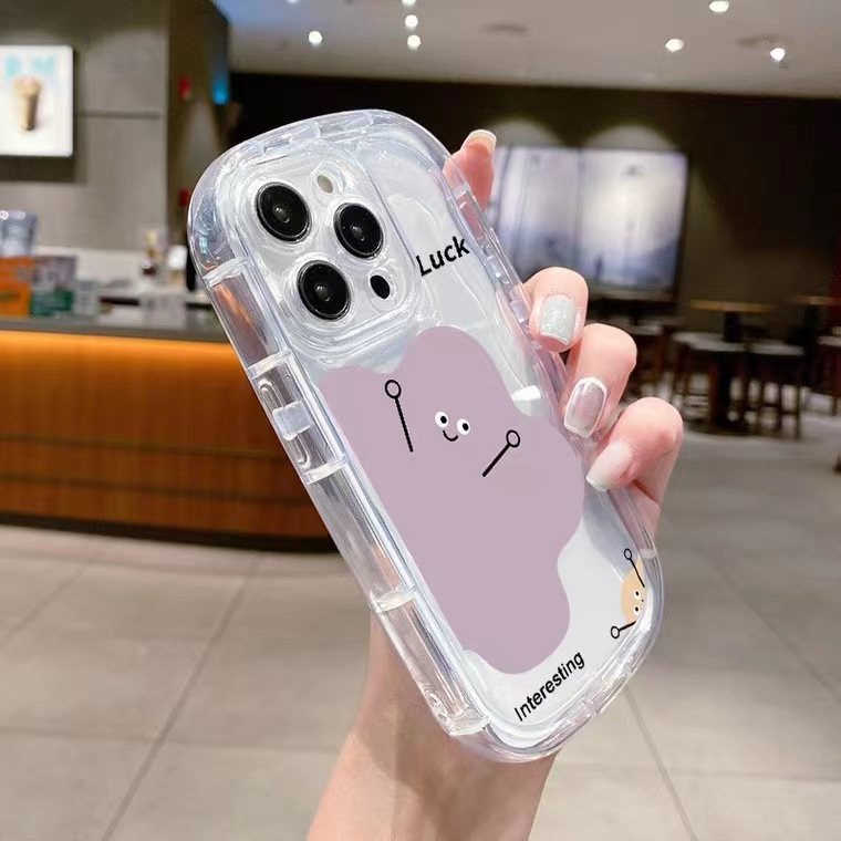 IPHONE Casing Transparan Tahan Guncangan Kompatibel Untuk Iphone11 14 13 12 Pro XS Max X XR 7 8 Plus Lembut Lucu Casing Ponsel TPU Silikon Cover