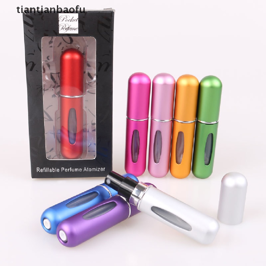 [tiantianbaofu] 5ml Traveling Wadah Cairan Portable Untuk Kosmetik Pompa Aluminium Logam Mini Botol Kosong Isi Ulang Butik