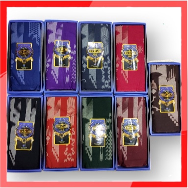 Grosir 10 pcs Sarung Tenun Songket Pria Dewasa Bin Saleh Idola Gold Motif Kembang Spesial Murah Halu