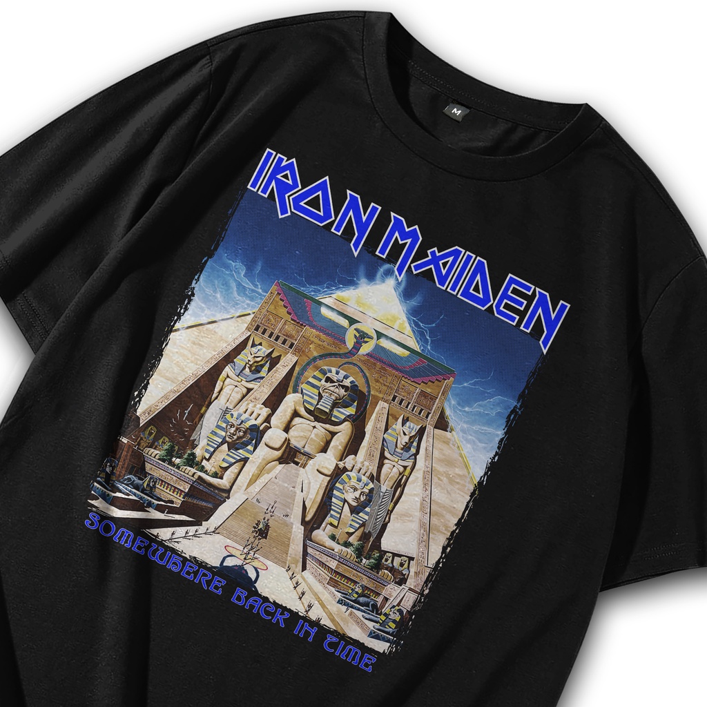 Kaos Musik / Kaos Band Oversize / Tshirt Band Iron Maiden Somewhere / T shirt Band / Baju Band / Met