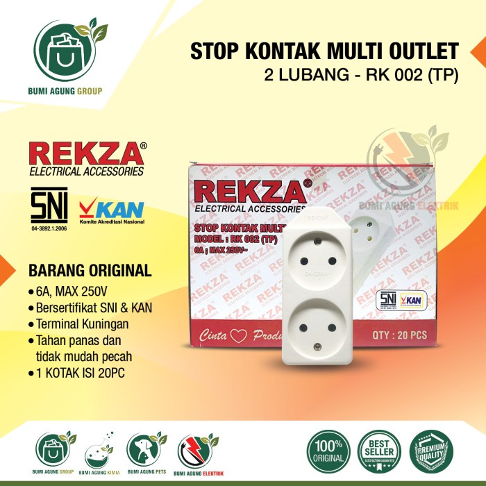 Stop Kontak TIPIS Gepeng 2/3/4 Lubang Lobang REKZA 2 / 3 / 4 SNI HARGA TERMURAH