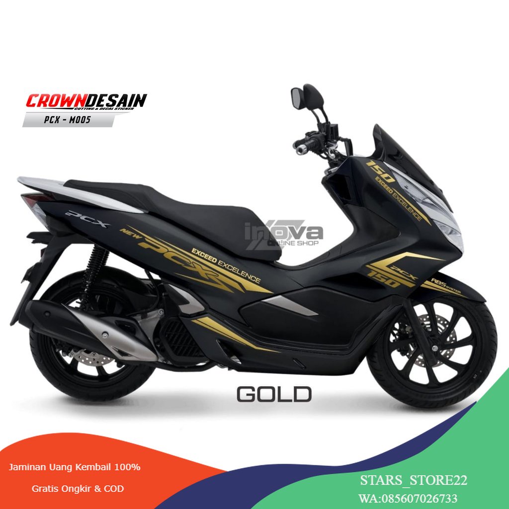 STRIPING CUTTING STIKER HONDA PCX 160 PCX 150 DESAIN 2023 SPORTY GOLD  M001