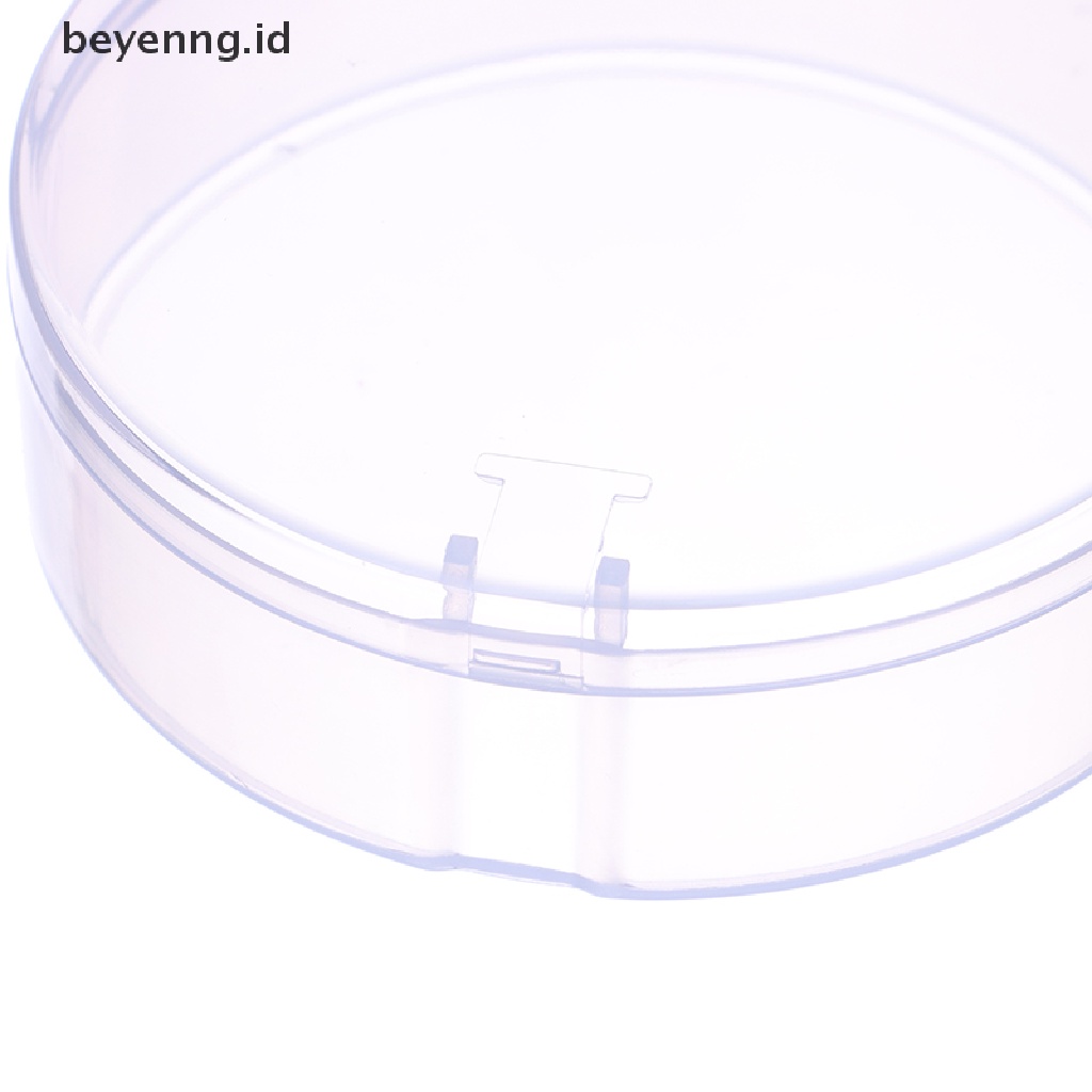 Beyen Puff Box Case Makeup Organizer Kotak Penyimpanan Puff Kosmetik Bulat Transparan Case ID