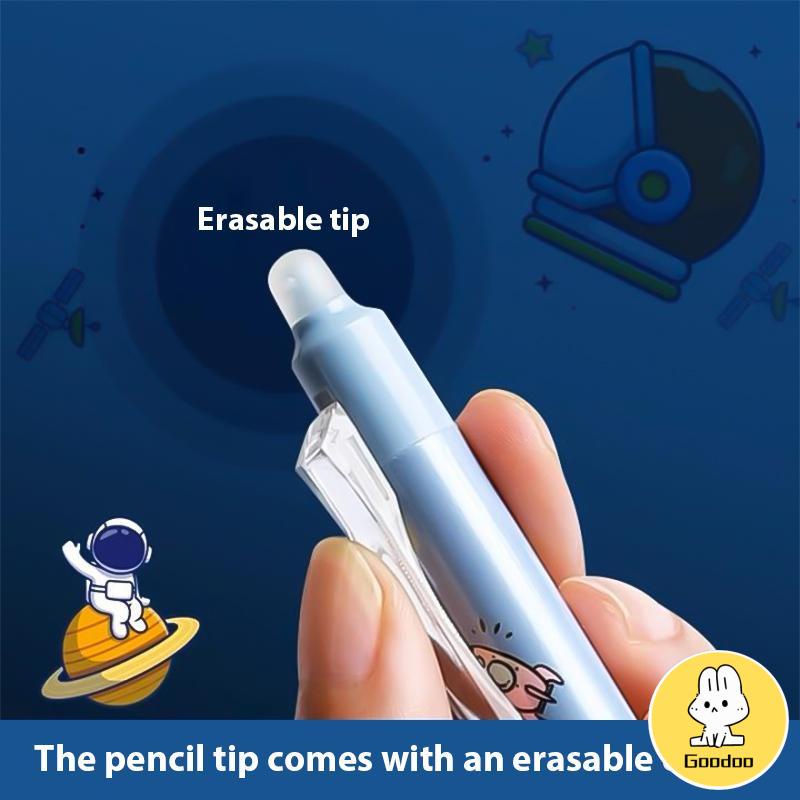 Pulpen Gel Desain Astronot Warna，Biru Hitam Mudah Dihapus，Stationery Accessories -Doo